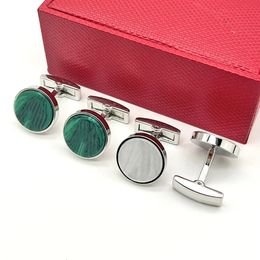 LAN CA cufflinks Green and White Design Luxury Gifts 240104