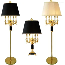 Floor Lamps Luxury K9 Big Black Crystal Lamp Fashion Table For Bedroom Light Fabric Shade LED