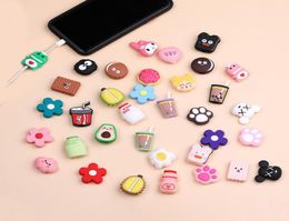 50pcslot Phone USB cable protector for iphone chompers cord animal bite charger wire holder Organiser protection phone charm4277734