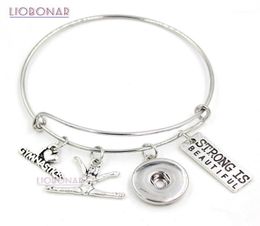 Charm Bracelets 10PCSLOT Whole I Love Gymnastics Bracelet Gymnast Bangle Sport Gifts Jewellery Adjustable Snap16549362