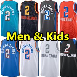 Männer Jugend Kinder SGA Shai Gilgeous Alexande Basketball Trikots OKC City Jersey Blau Weiß Weste''''