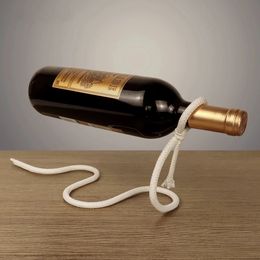 Creative Suspended Rope Wine Rack Serpentine Snake Bracket Bottle Holder Bar Cabinet Display Stand Shelf Gifts Table Decor 240104