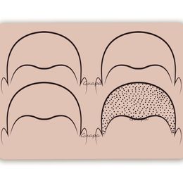 5PCS Scalp Tattoo Practise Skin Both Side Pre Draw Hairline Design Tattoo Silicone Pad for SMP Scalp Micropigmentation Technique 240103