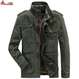Autumn winter Jacket Men Pure Cotton Business Casual Cargo Jackets Army Military Motorcycle Bomber Coats Male Jaqueta Masculina 240103
