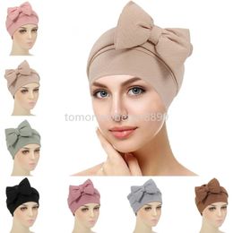 Women Big Bow Chemo Cap Muslim Hijab Turban Headscarf Turban Bonnet Beanie Hair Loss Hat Baggy Bandanas Headband Turbante Mujer