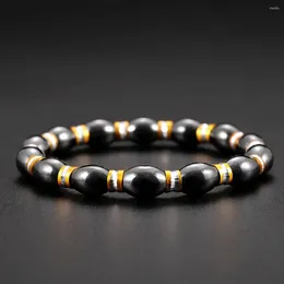 Strand Luxury Stone Obsidian Jewellery Protection Hematite Beads Bracelets For Unisex Bracelet Women Men Magnetic Health