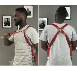 Belts Stylish Men Double Shoulder Suspenders Faux Leather Camera Straps Removable Punk Gothic Accessories Fashionable WaistbandBel5675036