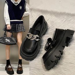 Dress Shoes The British Style Pine Cake Platform Loafer For Autumn 2024