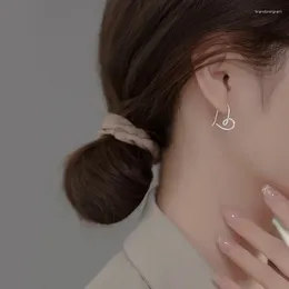 Hoop Earrings Fashion Simple Design Silver Color Twisted Hollow Love Heart For Women Ear Cuff Piercing Dangle Earring Jewelry