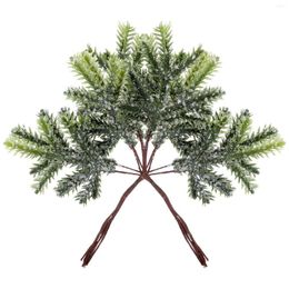 Decorative Flowers Pine Leaves Decoration Artificial Picks Wreath Decorate Party Prop Plastic Branch Christmas