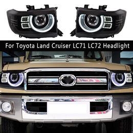 DRL Daytime Running Light Dynamic Streamer Turn Signal For Toyota Land Cruiser LC71 LC72 LC70 LC79 LC73 LC74 LED Headlight Assembly