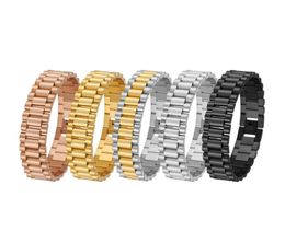 10mm 15mm Stainless Steel Fashion Watchband Wristband Bracelet Punk Jewelry IP Plated Lovers Bangle Couples Bracelets Weddings Bir7913928