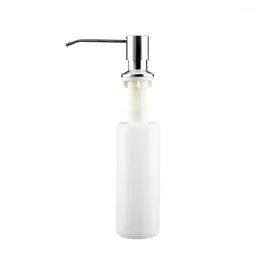 Liquid Soap Dispenser Built In Bottle Press Home Stainless Steel Countertop Lotion Kitchen Sink 350ML Durable Dish Washing Bathroom