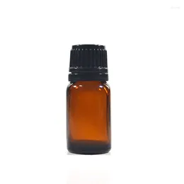 Storage Bottles 100pcs 10ml Amber Glass Essential Oil Bottle With Orifice Reducer 1/3oz Plug Tamper Evident Cap Dropper