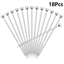 Forks Home Sticks Stainless Steel Cocktail Christmas Bar Behogar Reusable Party Skewers Toothpicks For Fruit 304 18PCS