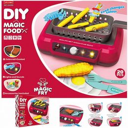 Children's Barbecue Table Toys Play Home Color-changing Food Simulation Cooking Rice Cooking Multifunctional Induction Cooker 240104