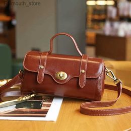 Evening Bags GPR 100% Genuine Cowhide Leather Women Handbag Ladies Sling Bags Retro Crossbody Bag Female Shoulder Bag Q240104