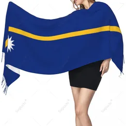 Scarves Nauru Flag Scarf Pashmina Warm Shawl Wrap Hijab Spring Winter Multifunction Unisex