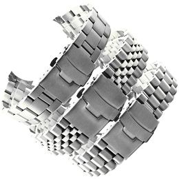 20mm 22mm Stainless Steel Watchband Men Women Metal Curved End Wrist Bracelet Band Accessories Watch Strap with 240104