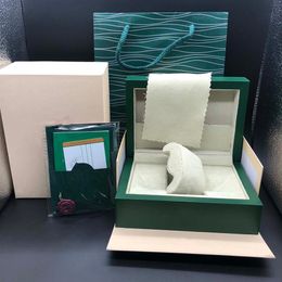 Factory Supplier High Quality Green Box Papers Gift Watches Boxes Leather Bag Card For 116610 116660 116710 116613 116500 Watches 250z