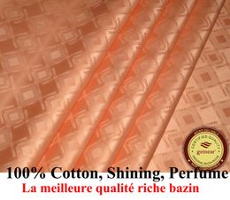 Fabric High Quality Peach Bazin Riche Fabric Germany Quality 10 Yards/bag Guinea Brocade Garment Fabric 100% Soft Cotton Fabric With Perf