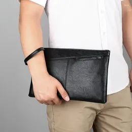 Wallets 2024 PU Leather Bag Classic Black Large Capacity Envelope Fashion Men Clutch