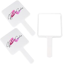 Wholesale Custom Heart Makeup Mirror Hand Held Cute Wholesale 5/10Pieces Lot Mirror Square With Custom 240104