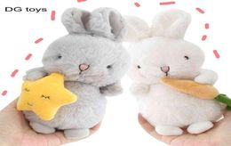 Super Cute Fluffy Hair Angora Rabbit Plush Toy Long Plush Hug Star Carrot Short Ears Bunny Plushies For Kids Birthday Gift Y2111194127765