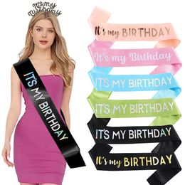 Birthday Party Decoration Shoulder Strap It's My Birthday Candy Colored Etiquette Strap Belt 160*9.5CM