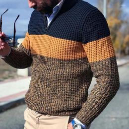 Men's Sweaters Knitted Colored Sweater Warm 2024 Pullover Long Sleeve Casual Street Loose Autumn/Winter Versatile Top