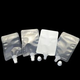 wholesale 100ML White/Clear Empty Stand Up Spout Bag Storage Doypack Spout Plastic Packing Pouch Jelly Juice Bag BJ