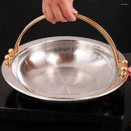 Pans Japanese Sukiyaki Frying Metal Pots Stainless Steel Cooking Camping Cooker