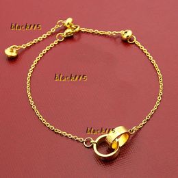 Bangle Luxury Fashion Brand Hand Rope Bracelets Bangle Small Double Ring Titanium Steel 18k Rose Gold Women Love Couple Bracelet 2024 Designer Jewellery Fashion Gift