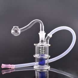 Hot Selling Small Mini Hookah Glass Beaker Oil Burner Bongs Bubbler Water Pipes Inline Matrix Perc Beaker Ashcatcher Ash Catcher Bongs with Banger Oil Nail Cheapest