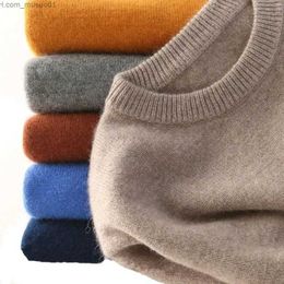 Men's Sweaters Men Cashmere Sweater Autumn Winter Soft Warm Jersey Jumper Robe Hombre Pull Homme Hiver Pullover V-Neck O-Neck Knitted SweatersL231113