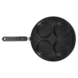 Pans 1PC Fried Egg Pan 4 Compartments Non-stick Omelette Cooking Kitchen Gadget For Home (Black)