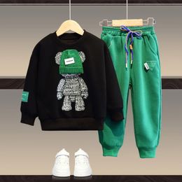 Children Loungewear Suits for Boys Girls Autumn Tracksuit Junior Kids Pullover Pants 2 Pcs Sets Baby Bear Clothing Set 2-14Y 240104