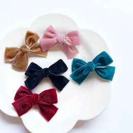 Hair Accessories 55 PCS/Lot Handmade Velvet Bow Clips Kids Girls Hairpins Baby Headwear