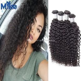 Wefts MikeHAIR Brazilian Human Hair Deep Wave Curly Natural Colour Hair Extenstions 830Inch 100g/pc Brazilian Deep Wave Hair 4 Bundles O