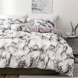 sets Marble 3D Pattern Designer Beddings and Bed Sets Twin Double Queen Quilt Duvet Cover Comforter Beding Set Luxury Beddingoutlet LJ2