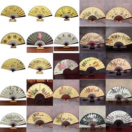 Decorative Figurines 1 Pcs Chinese Folding Fan Painting Pattern Polyester Hand Held Fans Style Random