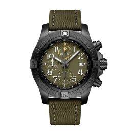 U1 Top 46mm Male Wristwatch Men Quartz Chronograph Watch Black Green Canvas Rubber Strap Sapphire Crystal Waterproof