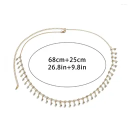 Belts Vintage Sweet Zircon Rhinestone Thin Tassel Korean Waistbands Crystal Belly Belt Body Jewellery Women Waist Chain