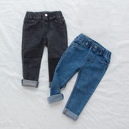 Kids Boy Girl Solid Pure Colour Jeans Fashion Baby Korean Style Children's Skinny Denim Trousers Fall Autumn Pants 240122