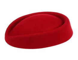 ASDSNew Elegant Wool Felt Pillbox Stewardess Air Hostesses Beret Hat Party Base Cap3102242