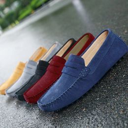 Men Casual Shoes Fashion Men Shoes Handmade Suede Genuine Leather Mens Loafers Moccasins Slip On Men's Flats Male Driving Shoes 240104