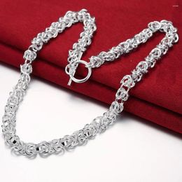 Chains Personality 7MM Circle 925 Sterling Silver Necklaces For Men's Woman Charms Jewellery Fashion Wedding Party Christmas Gifts