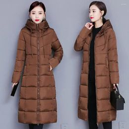 Women's Trench Coats Hat Thicken Hooded Down Coat Winter Women Light Thin White Duck Jacket Parkas Ladies Long Warm Big Size Puffer Outwears