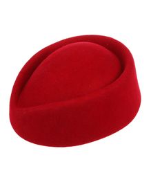 ASDSNew Elegant Wool Felt Pillbox Stewardess Air Hostesses Beret Hat Party Base Cap9344286