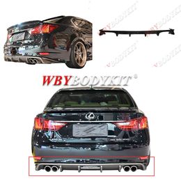 12-20y Lexus GS modified LEXON carbon Fibre rear lip rear spoiler small surrounds the rear fin front lip exhaust Body Kits Bumpers Rear bumper for original rear bumper